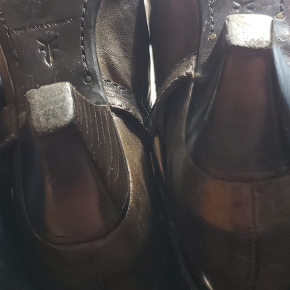 Frye Steffi Pull On Harness  Biker Kitten Heel Grey Boots - Picture 7 of 16